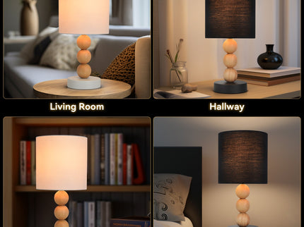 Cara Table Lamp Black White Modern Decorative Lighting for Home.