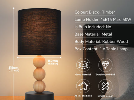Cara Table Lamp Black White Modern Decorative Lighting for Home.