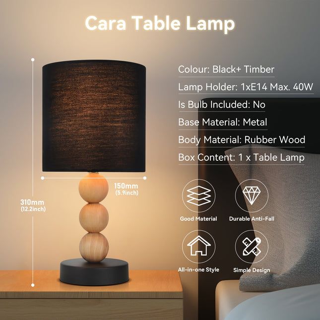 Cara Table Lamp Black White Modern Decorative Lighting for Home.