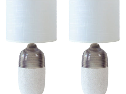 Botany Ceramic T L Set of 2 Stylish Modern Table Lamps for Home.