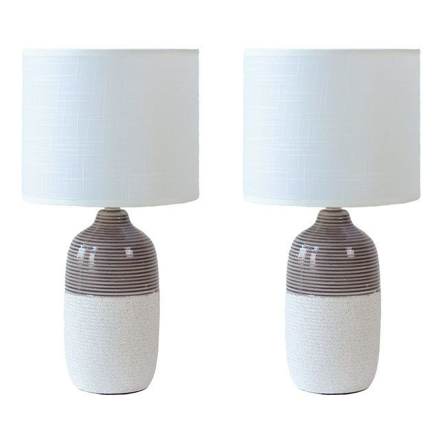 Botany Ceramic T L Set of 2 Stylish Modern Table Lamps for Home.