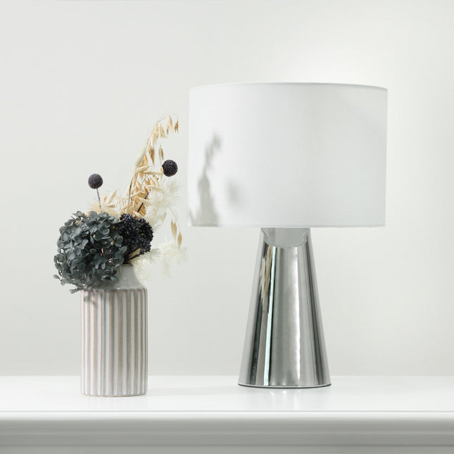 Tayla Touch Table Lamp White Black Modern Touch Lamp for Living Room.
