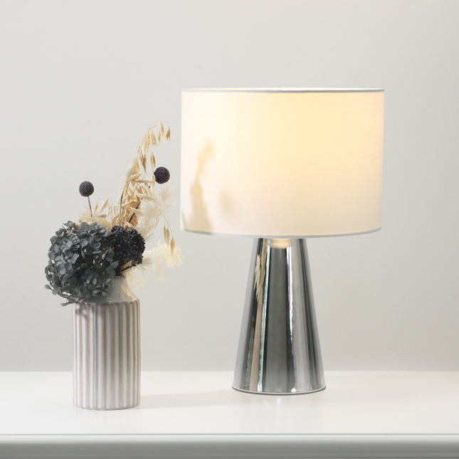 Tayla Touch Table Lamp White Black Modern Touch Lamp for Living Room.