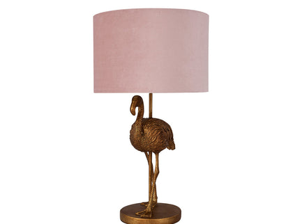 Flamingo Standing Table Lamp Gold Elegant Animal Decor Light.