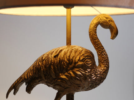 Flamingo Standing Table Lamp Gold Elegant Animal Decor Light.