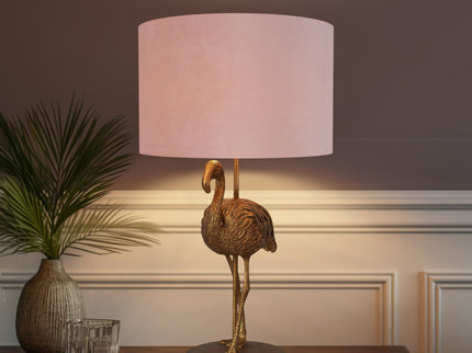 Flamingo Standing Table Lamp Gold Elegant Animal Decor Light.