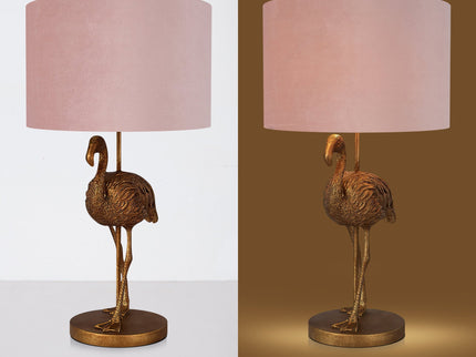 Flamingo Standing Table Lamp Gold Elegant Animal Decor Light.