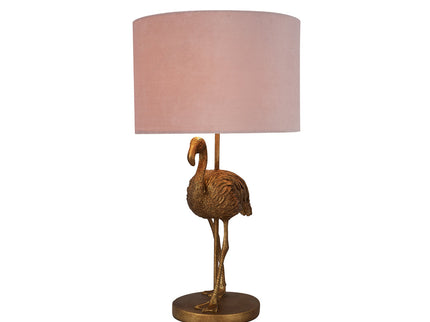 Flamingo Standing Table Lamp Gold Elegant Animal Decor Light.