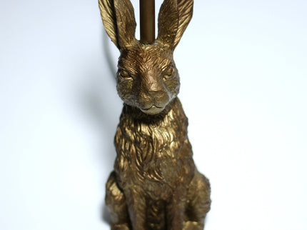 Rabbit Sitting Table Lamp Gold Elegant Animal Decor for Living Room.