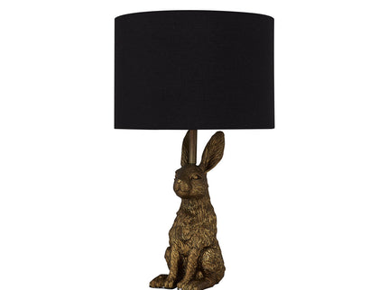 Rabbit Sitting Table Lamp Gold Elegant Animal Decor for Living Room.