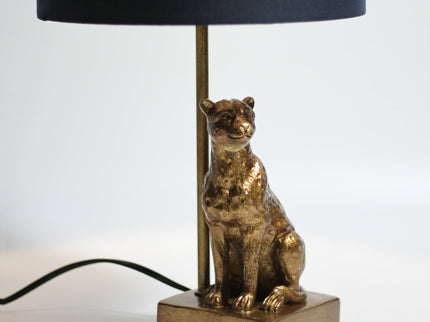 Cheetah Sitting Table Lamp Copper Stylish Animal Decor Lighting.