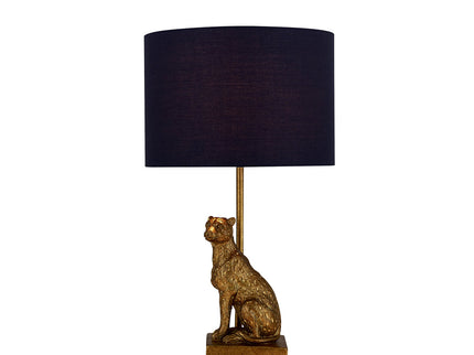 Cheetah Sitting Table Lamp Copper Stylish Animal Decor Lighting.