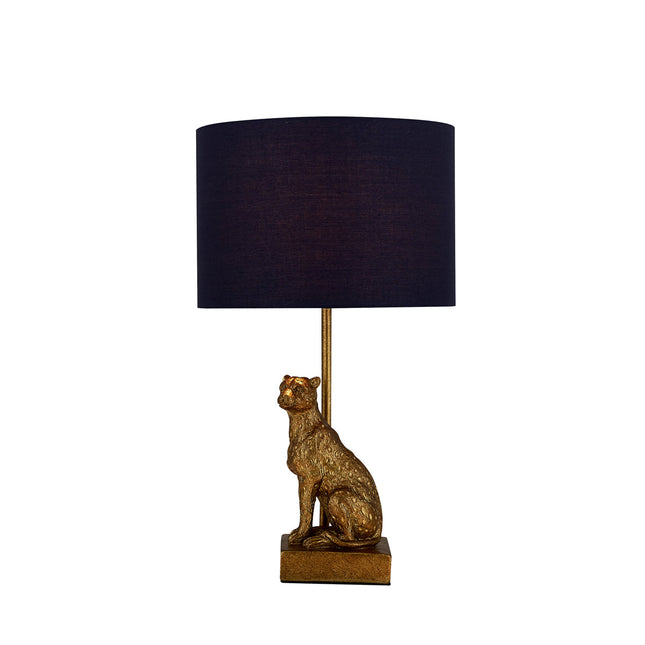 Cheetah Sitting Table Lamp Copper Stylish Animal Decor Lighting.
