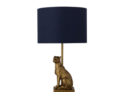 Cheetah Sitting Table Lamp Copper Stylish Animal Decor Lighting.