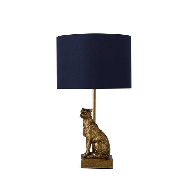 Cheetah Sitting Table Lamp Copper Stylish Animal Decor Lighting.