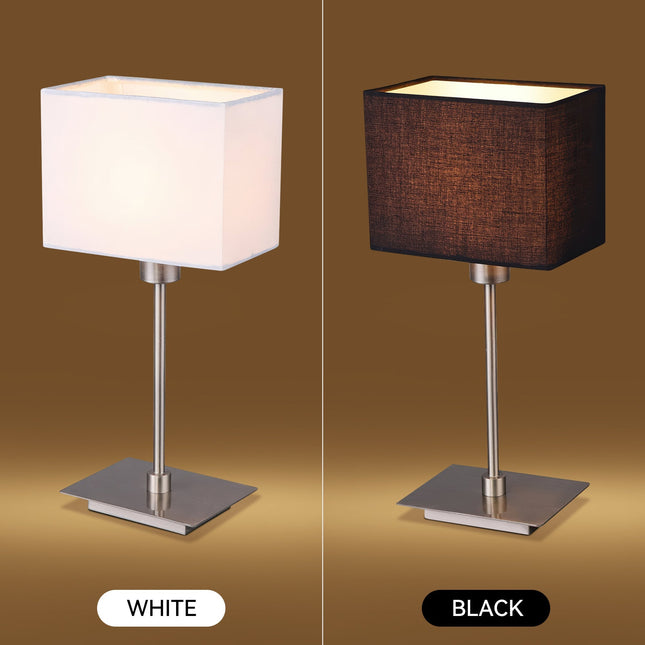 Set of 2 Pueblo Table Lamp White Black Modern Home Decor.