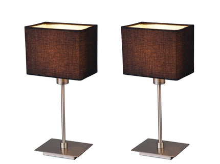 Set of 2 Pueblo Table Lamp White Black Modern Home Decor