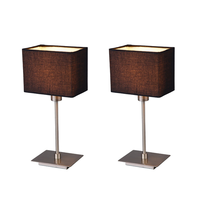 Set of 2 Pueblo Table Lamp White Black Modern Home Decor