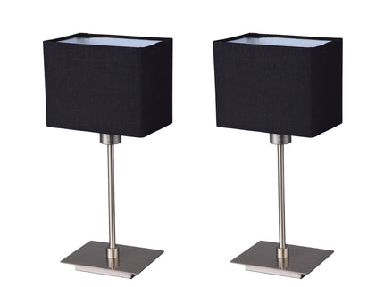 Set of 2 Pueblo Table Lamp White Black Modern Home Decor.