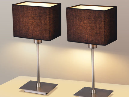 Set of 2 Pueblo Table Lamp White Black Modern Home Decor.