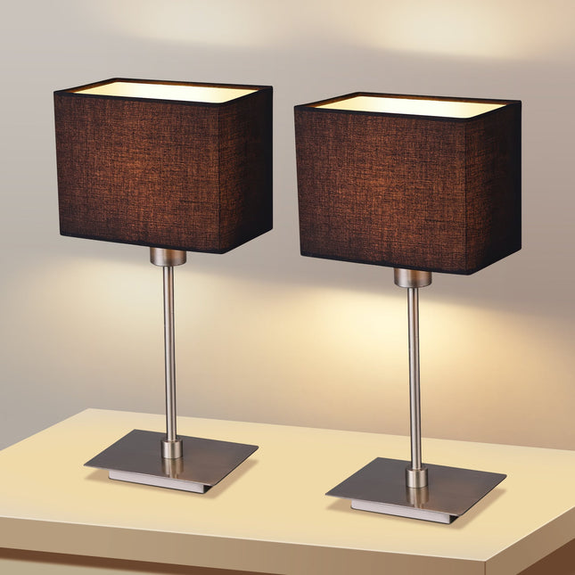 Set of 2 Pueblo Table Lamp White Black Modern Home Decor.