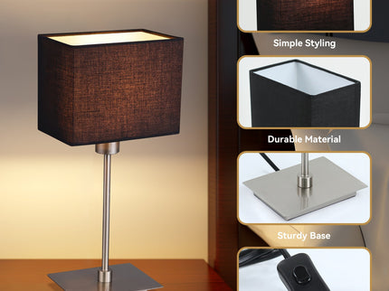 Set of 2 Pueblo Table Lamp White Black Modern Home Decor.
