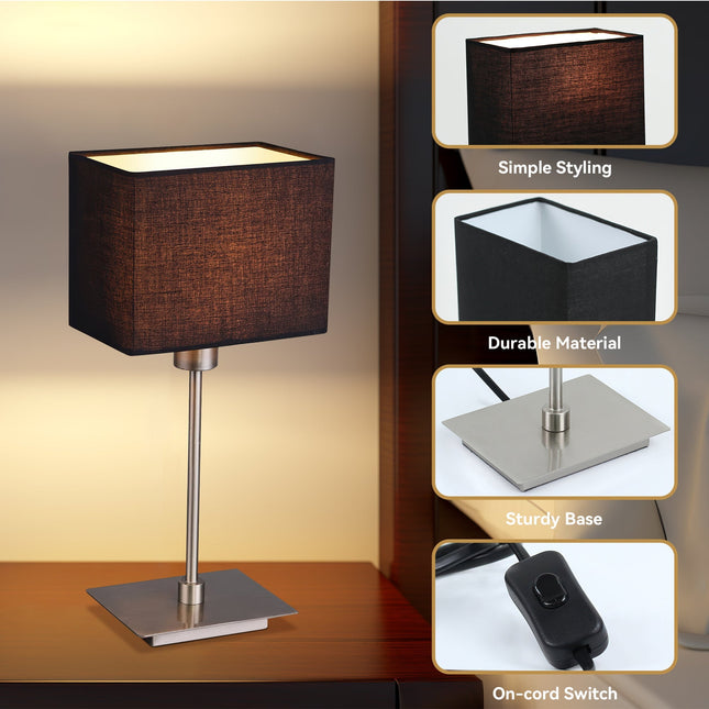 Set of 2 Pueblo Table Lamp White Black Modern Home Decor.