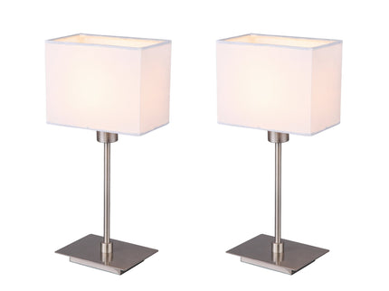 Set of 2 Pueblo Table Lamp White Black Modern Home Decor.