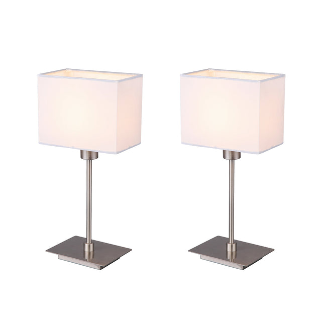 Set of 2 Pueblo Table Lamp White Black Modern Home Decor.