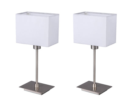 Set of 2 Pueblo Table Lamp White Black Modern Home Decor.