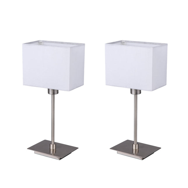 Set of 2 Pueblo Table Lamp White Black Modern Home Decor.