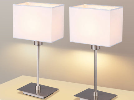 Set of 2 Pueblo Table Lamp White Black Modern Home Decor.