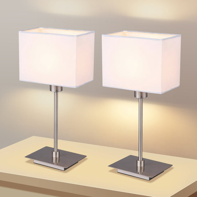 Set of 2 Pueblo Table Lamp White Black Modern Home Decor.