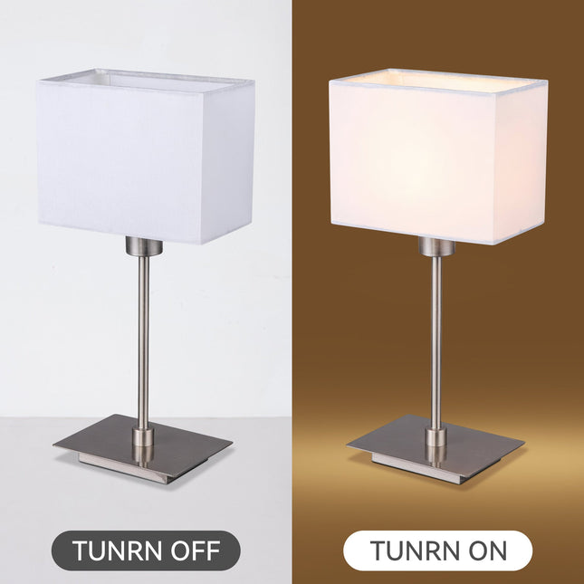Set of 2 Pueblo Table Lamp White Black Modern Home Decor.