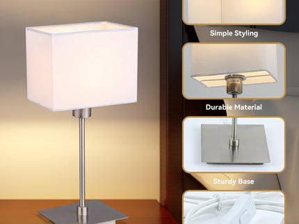 Set of 2 Pueblo Table Lamp White Black Modern Home Decor.