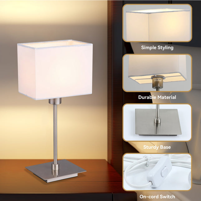 Set of 2 Pueblo Table Lamp White Black Modern Home Decor.