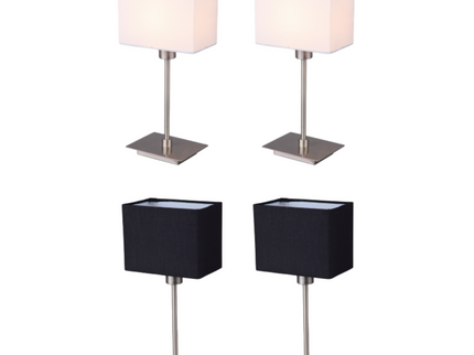 Set of 2 Pueblo Table Lamp White Black Modern Home Decor.