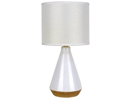 Lux Tapered Ceramic Table Lamp with Linen Shade for Home Decor.
