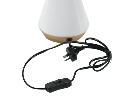 Lux Tapered Ceramic Table Lamp with Linen Shade for Home Decor.