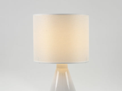 Lux Tapered Ceramic Table Lamp with Linen Shade for Home Decor.