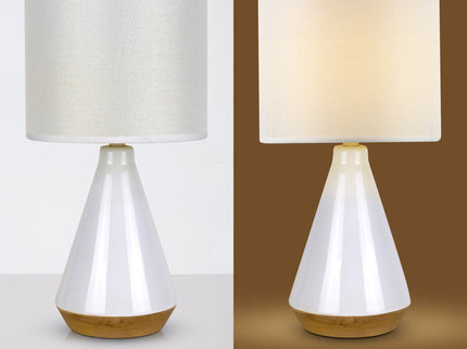 Lux Tapered Ceramic Table Lamp with Linen Shade for Home Decor.