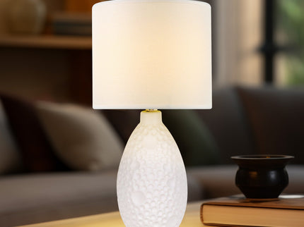 Hass Ceramic Table Lamp with Modern Geometric Design.