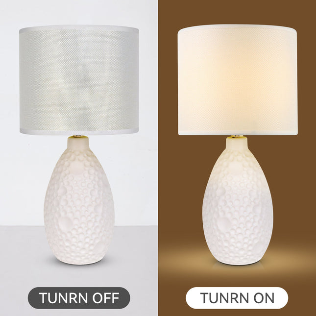 Hass Ceramic Table Lamp with Modern Geometric Design.