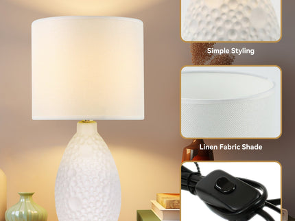Hass Ceramic Table Lamp with Modern Geometric Design.