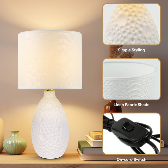 Hass Ceramic Table Lamp with Modern Geometric Design.