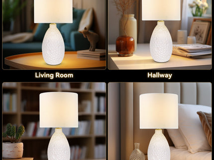 Hass Ceramic Table Lamp with Modern Geometric Design.