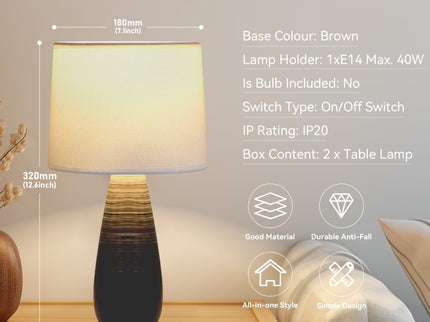 Kalasa Ceramic Table Lamp Set of 2 for Elegant Home Lighting.
