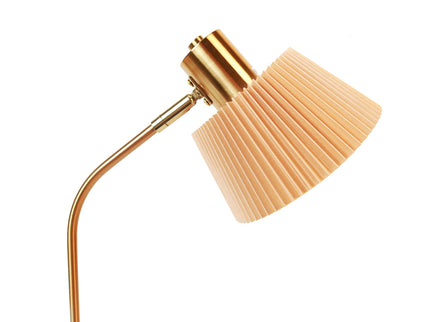 Ruston Table Lamp with Brass Iron Base and Khaki Fabric Shade.