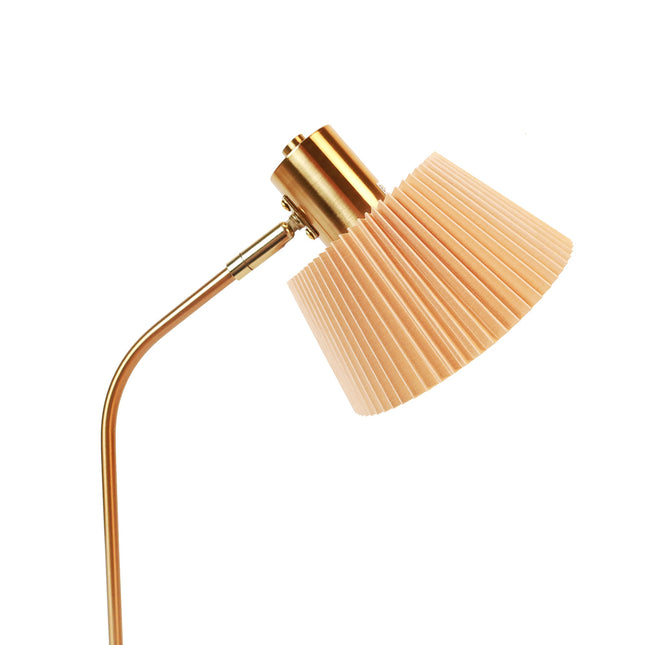 Ruston Table Lamp with Brass Iron Base and Khaki Fabric Shade.