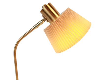 Ruston Table Lamp with Brass Iron Base and Khaki Fabric Shade.